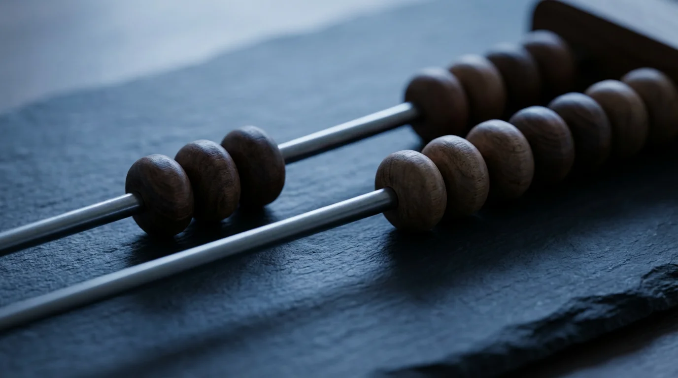 A close-up macro photograph of a modern abacus symbolizing financial cost comparison.